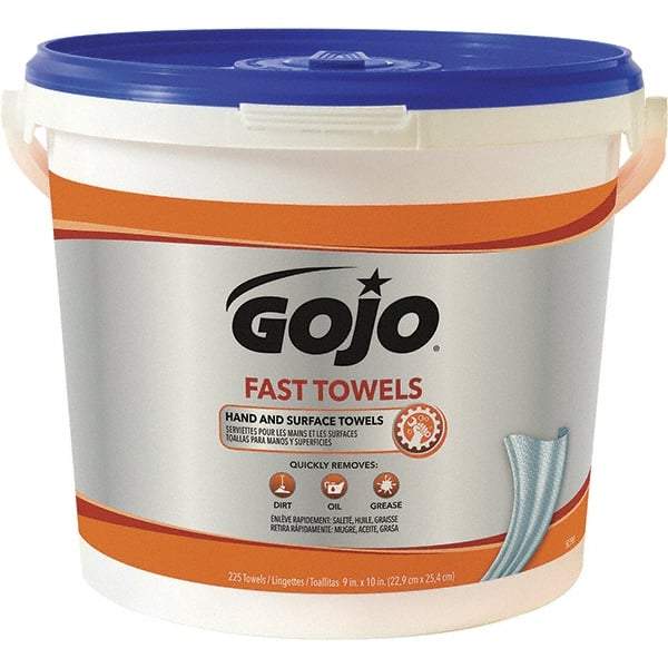 GOJO - Pre-Moistened Hand Cleaning Wipes - Center Pull, 11" x 7-3/4" Sheet Size, Blue - USA Tool & Supply