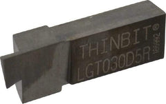 Thin Bit - 030LGT Grade Dura-Max 5000, 0.03" Cutting Width Carbide Grooving Insert - 0.15" Max Depth of Cut, Right Hand - USA Tool & Supply
