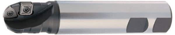 Kennametal - 1-1/4" Cut Diam, 1.19" Max Depth of Cut, 1-1/4" Shank Diam, 5.12" OAL, Indexable Ball Nose End Mill - 1.73" Head Length, Straight Shank, 4.347 Toolholder, SPGX 0903AP, WPGX 07T312.160 Insert - USA Tool & Supply
