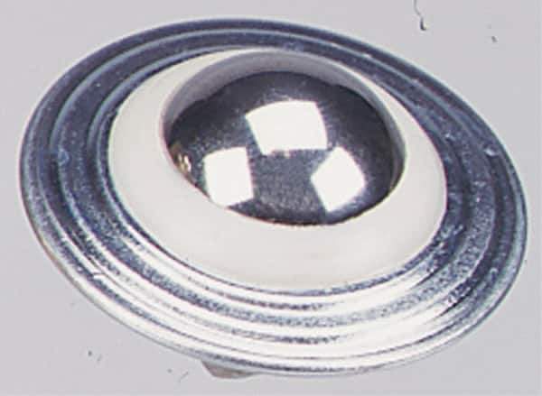 Value Collection - 1 Inch Diameter, Round, Stainless Steel Ball Transfer - 1.8594 Inch Overall Diameter, 1.1719 Inch Mount Height, 125 Lb. Capacity - USA Tool & Supply