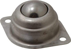 Value Collection - 1 Inch Diameter, Oval, Stainless Steel Ball Transfer - 1.1875 Inch Mount Height, 125 Lb. Capacity - USA Tool & Supply