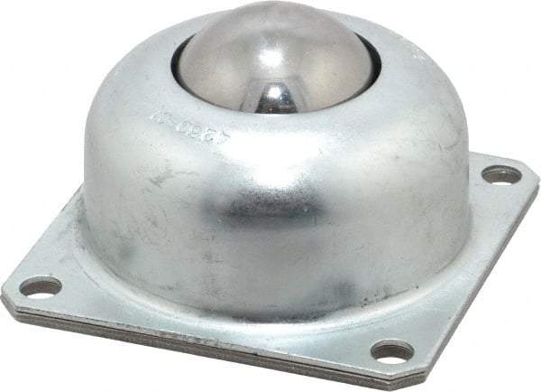 Value Collection - 1-1/2 Inch Diameter, Square, Carbon Steel Ball Transfer - 1.8125 Inch Mount Height, 250 Lb. Capacity - USA Tool & Supply