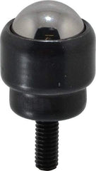 Value Collection - 1 Inch Diameter, Round, Carbon Steel Ball Transfer - 1.2188 Inch Overall Diameter, 1.4375 Inch Mount Height, 125 Lb. Capacity - USA Tool & Supply