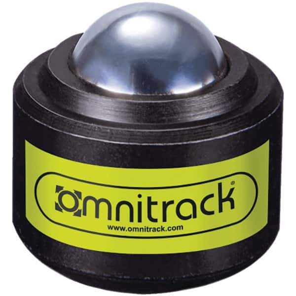 Value Collection - 1/2 Inch Diameter, Round, Chrome Steel Ball Transfer - 7/8 Inch Overall Diameter, 7/8 Inch Mount Height, 100 Lb. Capacity - USA Tool & Supply