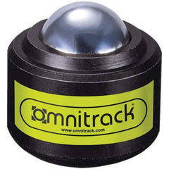 Value Collection - 1/2 Inch Diameter, Round, Chrome Steel Ball Transfer - 7/8 Inch Overall Diameter, 7/8 Inch Mount Height, 100 Lb. Capacity - USA Tool & Supply