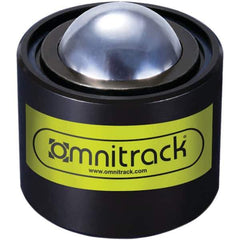 Value Collection - 1 Inch Diameter, Round, Chrome Steel Ball Transfer - 1-3/4 Inch Overall Diameter, 1-5/8 Inch Mount Height, 500 Lb. Capacity - USA Tool & Supply