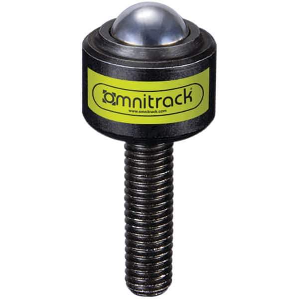 Value Collection - 1/2 Inch Diameter, Round, Chrome Steel Ball Transfer - 7/8 Inch Overall Diameter, 7/8 Inch Mount Height, 100 Lb. Capacity - USA Tool & Supply