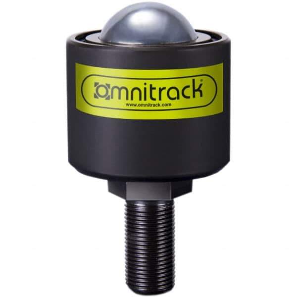 Value Collection - 1 Inch Diameter, Round, Chrome Steel Ball Transfer - 2 Inch Overall Diameter, 2 Inch Mount Height, 825 Lb. Capacity - USA Tool & Supply