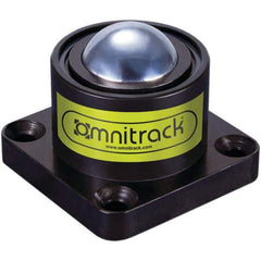 Value Collection - 1 Inch Diameter, Square, Chrome Steel Ball Transfer - 1-3/4 Inch Overall Diameter, 1-5/8 Inch Mount Height, 500 Lb. Capacity - USA Tool & Supply