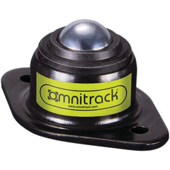 Value Collection - 1/2 Inch Diameter, Oval, Chrome Steel Ball Transfer - 1 Inch Overall Diameter, 0.3125 Inch Mount Height, 100 Lb. Capacity - USA Tool & Supply