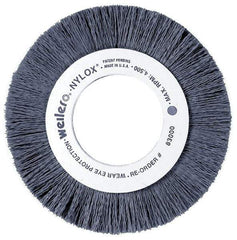 Weiler - 4" OD, 5/8" Arbor Hole, Nylon Wheel Brush - 5/8" Face Width, 1" Trim Length, 0.022" Filament Diam, 6,000 RPM - USA Tool & Supply