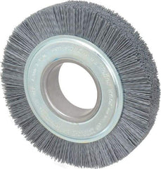 Weiler - 6" OD, 2" Arbor Hole, Crimped Nylon Wheel Brush - 1" Face Width, 1-1/4" Trim Length, 0.035" Filament Diam, 3,600 RPM - USA Tool & Supply