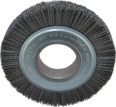 Weiler - 6" OD, 2" Arbor Hole, Crimped Nylon Wheel Brush - 1" Face Width, 1-1/4" Trim Length, 0.04" Filament Diam, 3,600 RPM - USA Tool & Supply