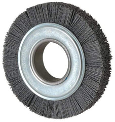 Weiler - 6" OD, 2" Arbor Hole, Crimped Nylon Wheel Brush - 1" Face Width, 1-1/4" Trim Length, 0.04" Filament Diam, 3,600 RPM - USA Tool & Supply