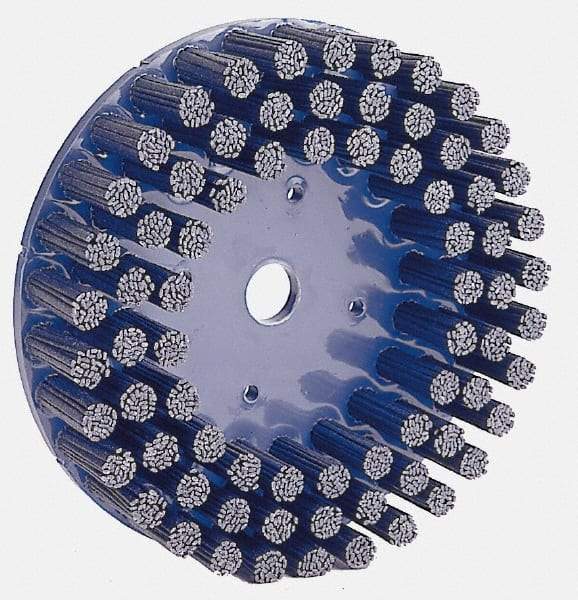 Weiler - 10" 120 Grit Silicon Carbide Crimped Disc Brush - Fine Grade, Plain Hole Connector, 1-1/2" Trim Length, 7/8" Arbor Hole - USA Tool & Supply