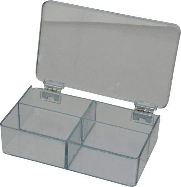 Flambeau - 2-3/4" Wide x 1-1/8" High x 4-1/2" Deep, Small Parts Box - Cellulose Propionate Frame, 4 Compartments, 1-1/4" Wide x 7/8" High x 2" Deep Bin - USA Tool & Supply