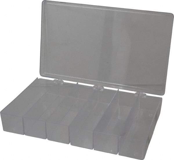 Flambeau - 6-3/4" Wide x 1-3/4" High x 11" Deep, Small Parts Box - K-Resin Frame, 6 Compartments, 6" Wide x 1-1/2" High x 1-5/8" Deep Bin - USA Tool & Supply
