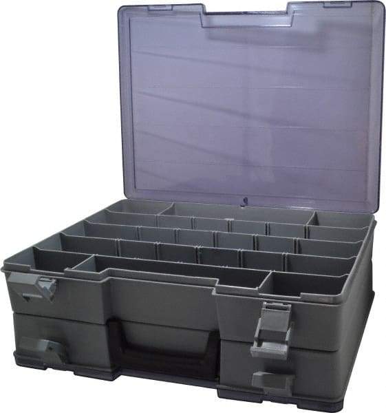 Flambeau - 15-1/2" Wide x 5" High x 11-3/4" Deep, Small Parts Storage Box - Copolymer Frame, 18 to 48 Compartments - USA Tool & Supply