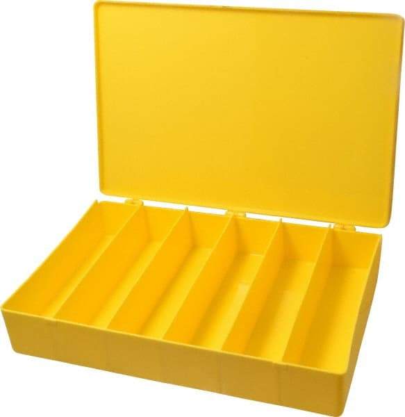 Flambeau - 13-1/8" Wide x 2-5/16" High x 9" Deep, Small Parts Box - Polypropylene Frame, 6 Compartments, 8-1/4" Wide x 2" High x 2" Deep Bin - USA Tool & Supply