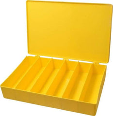 Flambeau - 13-1/8" Wide x 2-5/16" High x 9" Deep, Small Parts Box - Polypropylene Frame, 6 Compartments, 8-1/4" Wide x 2" High x 2" Deep Bin - USA Tool & Supply