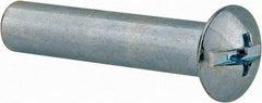 Made in USA - #10-24 Thread Barrel, Slotted/Phillips Drive, Steel Sex Bolt & Binding Post - Zinc-Plated Finish, 1-1/4" Long Barrel - USA Tool & Supply