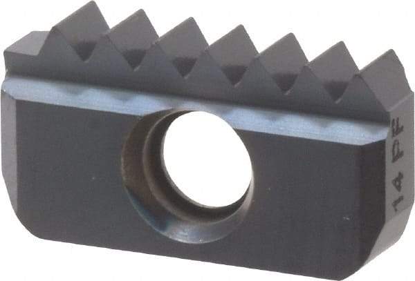 Carmex - 14 TPI, Internal/External Thread, NPTF Standard, 14IE MT7 Grade Thread Mill Insert - Carbide, TiAlN Coating - USA Tool & Supply
