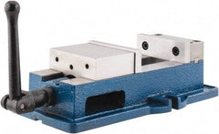 Interstate - 4" Jaw Width, 4" Jaw Opening Capacity, Horizontal Stationary Machine Vise - Manual Operation, 6,750 Lb Capacity, 1 Station, 12-3/8" Long x 3.7" High x 1-1/4" Deep, 1-1/4" Jaw Height, Cast Iron - USA Tool & Supply