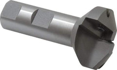 Everede Tool - 60° Lead Angle, 1.458" Max Cut Diam, 1/2" Min Cut Diam, 0.277" Max Depth of Cut, Indexable Chamfer and Angle End Mill - 2 Inserts, APLT 347 Insert Style, 3" Overall Length, Straight Shank, 120° Included Angle - USA Tool & Supply