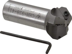 Everede Tool - 41° Lead Angle, 1.664" Max Cut Diam, 15/16" Min Cut Diam, 0.418" Max Depth of Cut, Indexable Chamfer and Angle End Mill - 3 Inserts, APLT 347 Insert Style, 3.2" Overall Length, Straight Shank, 82° Included Angle - USA Tool & Supply