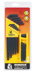 Bondhus - 22 Piece Fold-Up Ball End Hex Key Set - Hex Range 0.05 to 3/8" - USA Tool & Supply