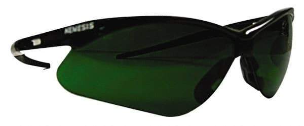 Jackson Safety - Green Lenses, Framed Welding Glasses - Scratch Resistant, Black Frame, Size Universal, Wrap Around - USA Tool & Supply