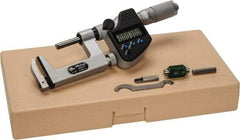Mitutoyo - 1 to 2 Inch Range, Carbide Face, Electronic Multi Anvil Micrometer - Ratchet Stop Thimble, 0.0002 Inch Accuracy, 0.0001 Inch Resolution - USA Tool & Supply