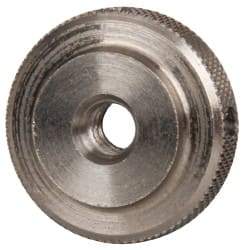 Gibraltar - #10-24 UNC Thread, Uncoated, Stainless Steel Round Knurled Check Nut - 1/4" Overall Height, 3/4" Diam x 3/16" Head Height, 1/2" Diam x 1/16" Base Height - USA Tool & Supply