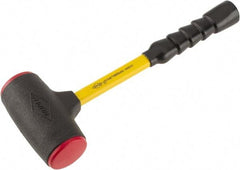 NUPLA - 64 oz Head 7/8" Face Diam Urethane Dead Blow Hammer - 15-1/2" OAL, Fiberglass Handle - USA Tool & Supply