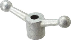 Gibraltar - 2 Offset Arms, 0.499" Hole, Zinc Plated, Reamed Speed Handle - 2-1/4" High, 1/2" Arm Diam, 1-1/8" Hub Diam, 3/4" Ball Diam - USA Tool & Supply