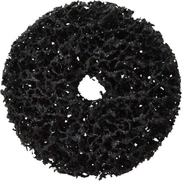 3M - 3" Very Coarse Grade Silicon Carbide Deburring Disc - 1/2" Center Hole, Arbor Connection, Black, 8,500 Max RPM - USA Tool & Supply