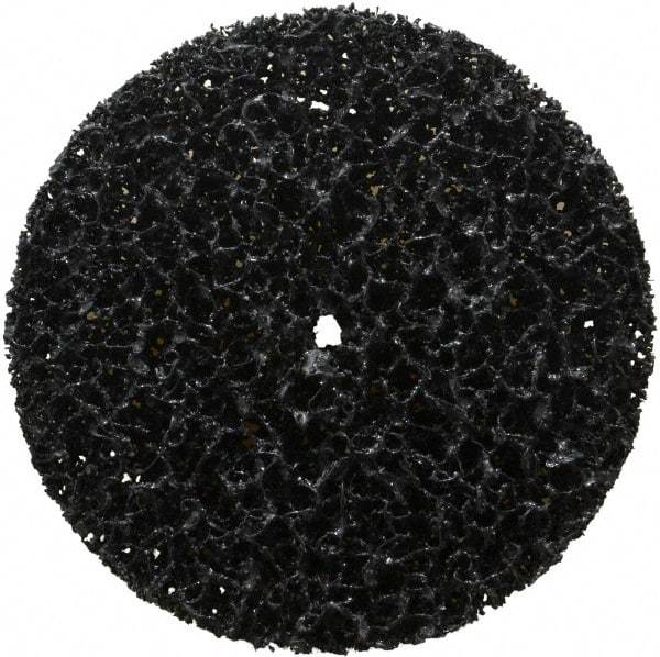 3M - 4" Very Coarse Grade Silicon Carbide Deburring Disc - 1/4" Center Hole, Arbor Connection, Black, 6,000 Max RPM - USA Tool & Supply