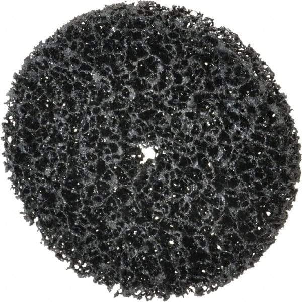 3M - 4" Very Coarse Grade Silicon Carbide Deburring Disc - 3/8" Center Hole, Arbor Connection, Black, 6,000 Max RPM - USA Tool & Supply