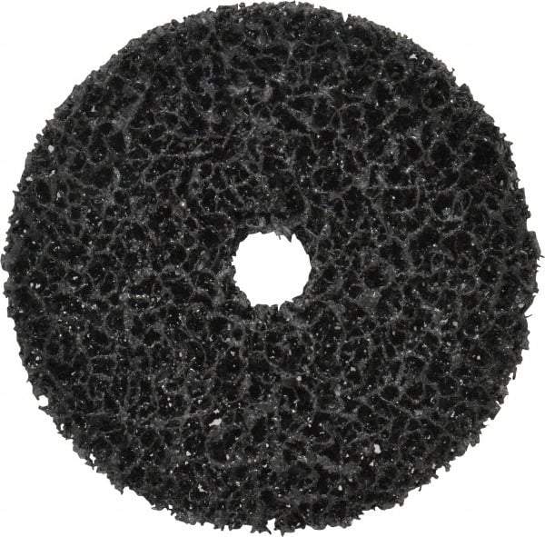 3M - 4" Very Coarse Grade Silicon Carbide Deburring Disc - 5/8" Center Hole, Arbor Connection, Black, 6,000 Max RPM - USA Tool & Supply