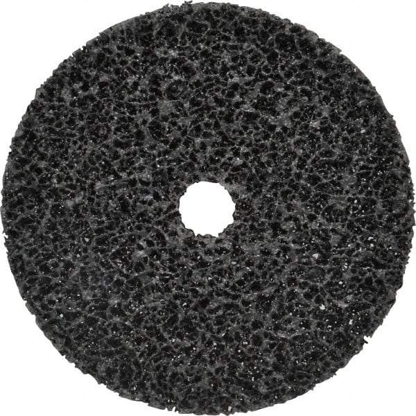 3M - 6" Very Coarse Grade Silicon Carbide Deburring Disc - 7/8" Center Hole, Arbor Connection, Black, 4,000 Max RPM - USA Tool & Supply