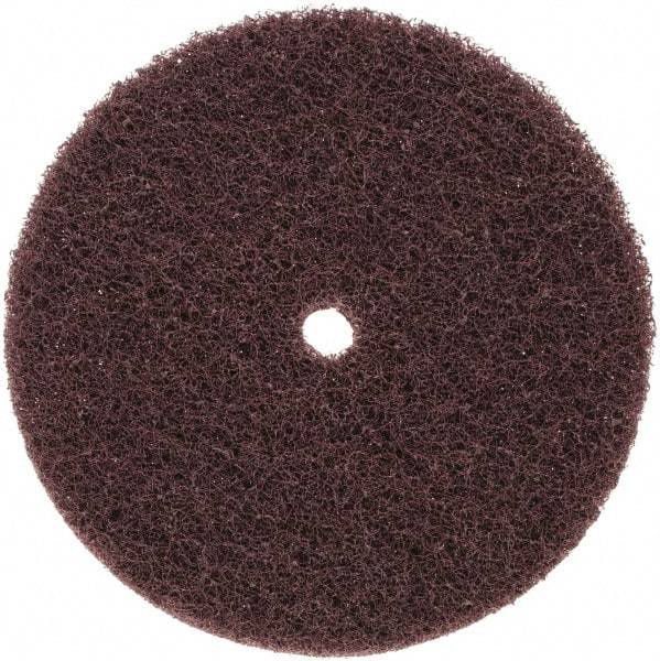 3M - 6" Medium Grade Aluminum Oxide Deburring Disc - 1/2" Center Hole, Arbor Connection, Maroon, 4,000 Max RPM - USA Tool & Supply