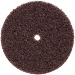 3M - 6" Medium Grade Aluminum Oxide Deburring Disc - 1/2" Center Hole, Arbor Connection, Maroon, 4,000 Max RPM - USA Tool & Supply