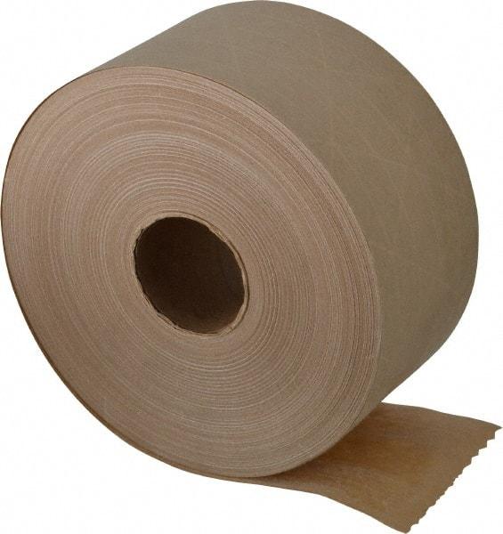 Made in USA - 3" x 375' White Water Activated Adhesive Sealing Tape - Paper Backing, 6 mil Thick, 60 Lb Tensile Strength, Series SPIN3 - USA Tool & Supply