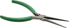 Xcelite - 6" OAL, 2-5/16" Jaw Length x 15/32" Jaw Width, Long Nose Needle Nose Pliers - Smooth Jaw, Standard Head, ESD Cushion Handles, with Spring - USA Tool & Supply