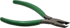 Xcelite - 4-1/2" OAL, Flush End Cutting Pliers - 29/32" Jaw Length x 1/2" Jaw Width, Angled Tip Head, ESD Cushion Handle - USA Tool & Supply