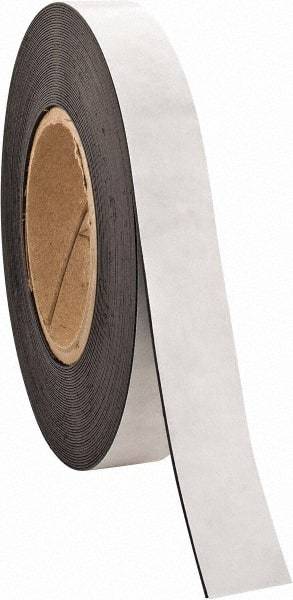 Made in USA - 50' Long x 1" Wide Flexible Magnetic Strip - 4 Lb Max Pull Force, Adhesive Back, Black - USA Tool & Supply