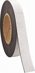 Made in USA - 50' Long x 1" Wide Flexible Magnetic Strip - 4 Lb Max Pull Force, Adhesive Back, Black - USA Tool & Supply