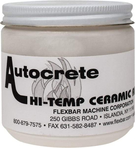 Flexbar - 1 Lb Jar White Ceramic Filler/Repair Caulk - 3000°F Max Operating Temp, 24 hr Full Cure Time - USA Tool & Supply