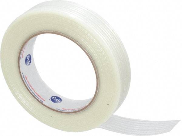 Intertape - 1" x 60 Yd Natural (Color) Rubber Adhesive Strapping Tape - Polyethylene Film Backing, 4 mil Thick, 100 Lb Tensile Strength, Series RG300 - USA Tool & Supply