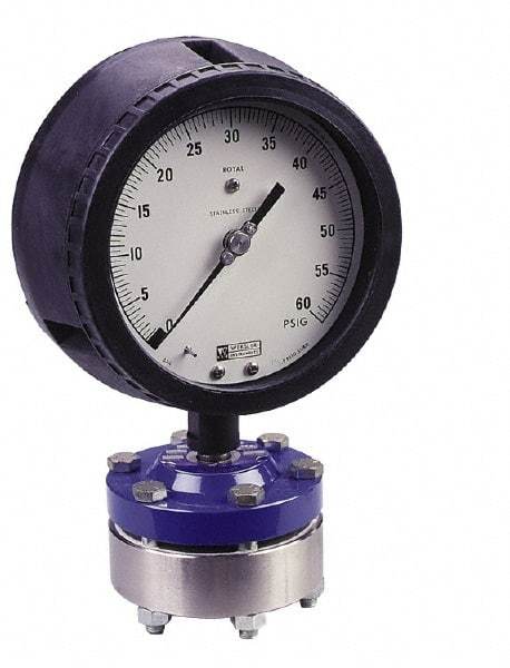 Value Collection - 100 Max psi, 4-1/2 Inch Dial Diameter, Polypropylene Pressure Gauge Guard and Isolator - 0.5% Accuracy - USA Tool & Supply